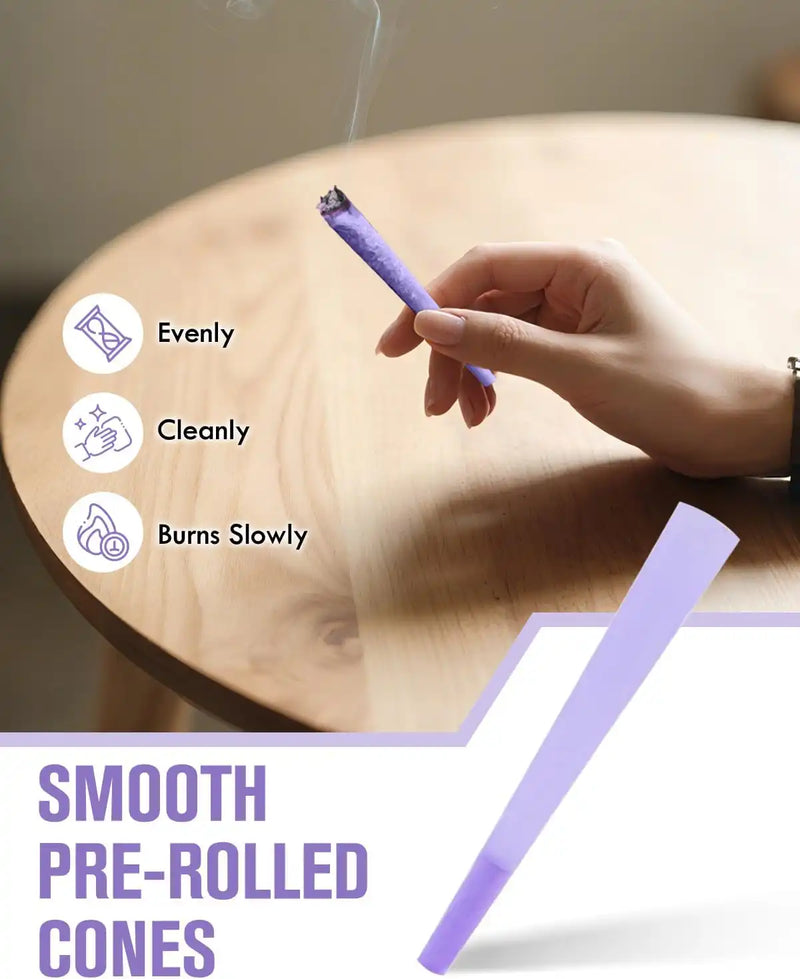 SafeDelux Cones Rolling Paper 100 Pack(Purple&Pink-Stripes)