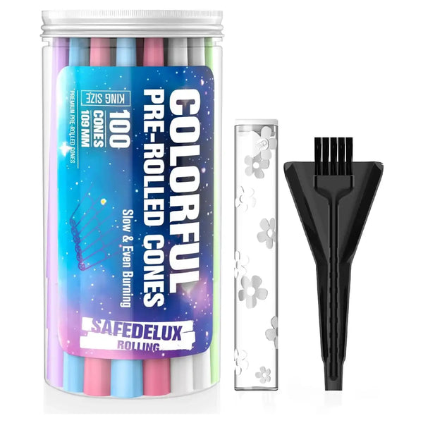 SafeDelux Cones Rolling Paper 100 Pack(5 Coloful)