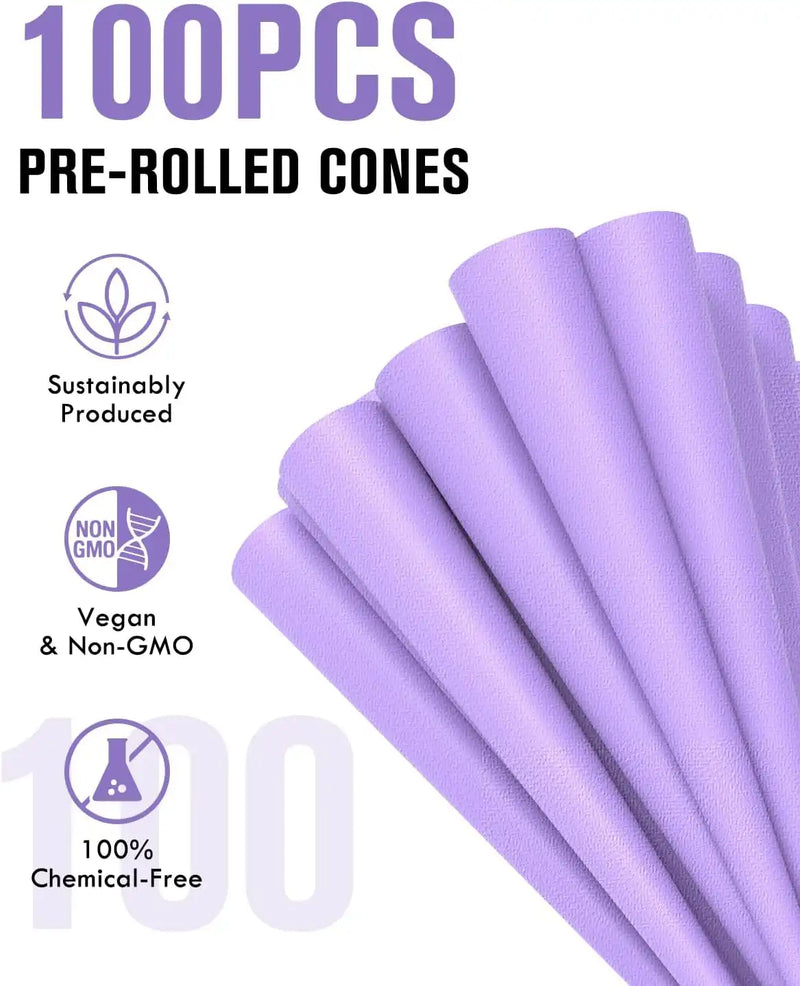 SafeDelux Cones Rolling Paper 100 Pack(5 Coloful)