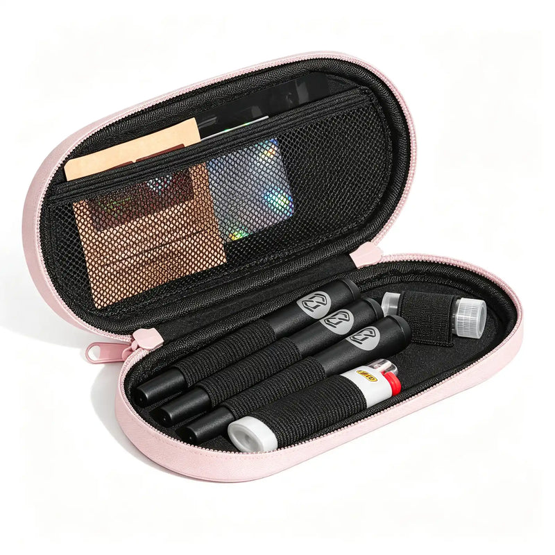 OZCHIN | Hard Shell Pouch Kits 7.7x3.9 inches Pink inner detail